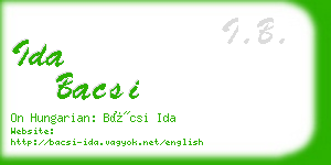 ida bacsi business card